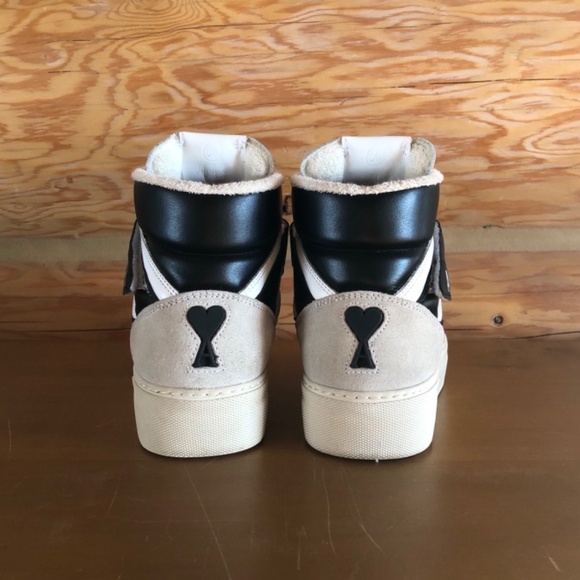 AMI ALEXANDRE MATTIUSSI Black and White ADC Hight Top Sneakers size 36 LIKE NEW - Picture 12 of 12